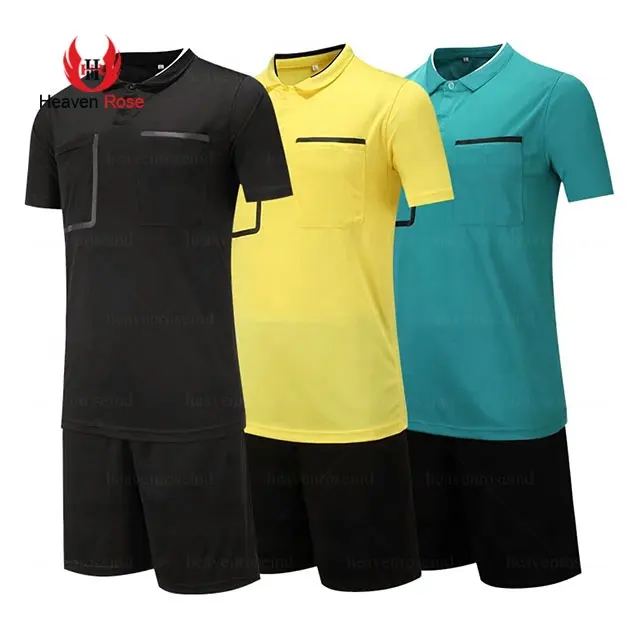 Uniforme de fútbol para hombre, camiseta de árbitro profesional personalizada, conjunto de Jersey de fútbol, uniforme de árbitro de poliéster 100%, traje deportivo