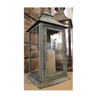 Lanterne à bougie décorative vintage en métal galvanisé et verre, faite à la main, tailles et logo personnalisables pour la maison, les mariages et les événements
