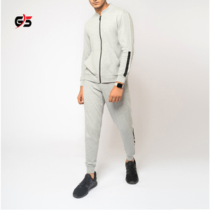 Chándal de hombre OEM 2025 100% algodón transpirable logotipo personalizado estampado cremallera conjunto de dos piezas chándal de fabricante al por mayor - Product Image 3