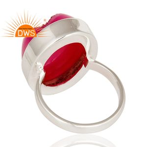Bague en argent fin 925 solide, vente en gros, bijoux en pierres précieuses, druse rose, Agate, vente en gros - Product Image 3