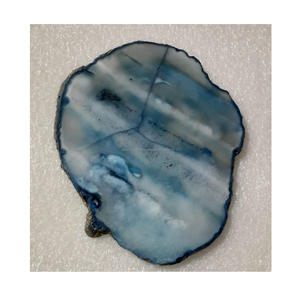 Agate <b>Coaster</b> Wholesale <b>White</b> Salt <b>Coaster</b> <b>White</b> Salt Agate <b>Coaster</b> With Golden Electroplated for Wholesale Suppliers - Product Image 1