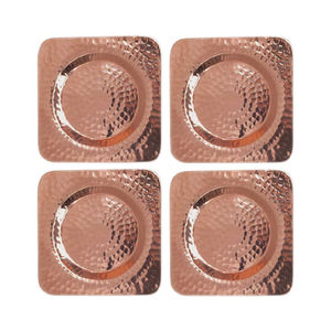 Dessous de verre pour la protection des boissons Dessous de verre carré en métal martelé en cuivre fait à la main Dessous de verre en métal personnalisé en cuivre fini antique - Product Image 1