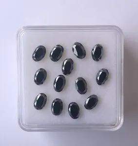 黑色钻石石材刻面椭圆形切割宝石厂家批发价格直接供应厂家直销阿里巴巴在线购买