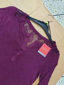 Lotes de Camisetas de Algodón Casuales de Manga Larga con Cuello Redondo para Mujer, de Marca, Excedentes/Restantes de Bangladesh - Product Image 3