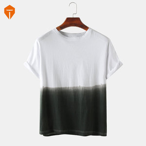 Mens Gradient Color Embroidered Casual Short Sleeve T-<b>Shirt</b> - Product Image 6