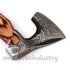 Hacha hecha A mano vikinga con funda de cuero, para exteriores, Smk1945 - Product Image 5