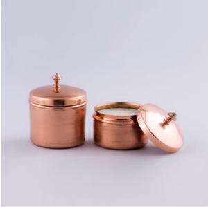 Juego de velas en forma de cilindro de Metal chapado en cobre, tarros de vela para viaje, decoración de Navidad, Vasos Para el hogar, 2 unidades - Product Image 6