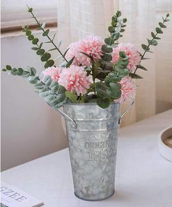 Vase en métal galvanisé pour mariage, dispositif en métal de 12 pouces avec effet de cuivre, centre de table décoratif de mariage disponible - Product Image 3