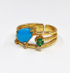 Argent Sterling 925 Plaqué or Fournisseur Grossiste Personnalisé Fait À La Main Pas Cher Unisexe Faible QUANTITÉ MINIMALE DE COMMANDE Uniques À La Mode Multi Pierres Précieuses Anneaux - Product Image 4