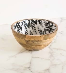 Handmade <b>Kitchen</b> <b>Decorative</b> Round Wooden Enamel Salad Fruit Serving Bowls High Quality Resin Bowls - Product Image 6