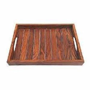 Plateau de service en acrylique de taille personnalisée de haute qualité avec poignée de plateau en bois pour hôtels et restaurants - Product Image 3