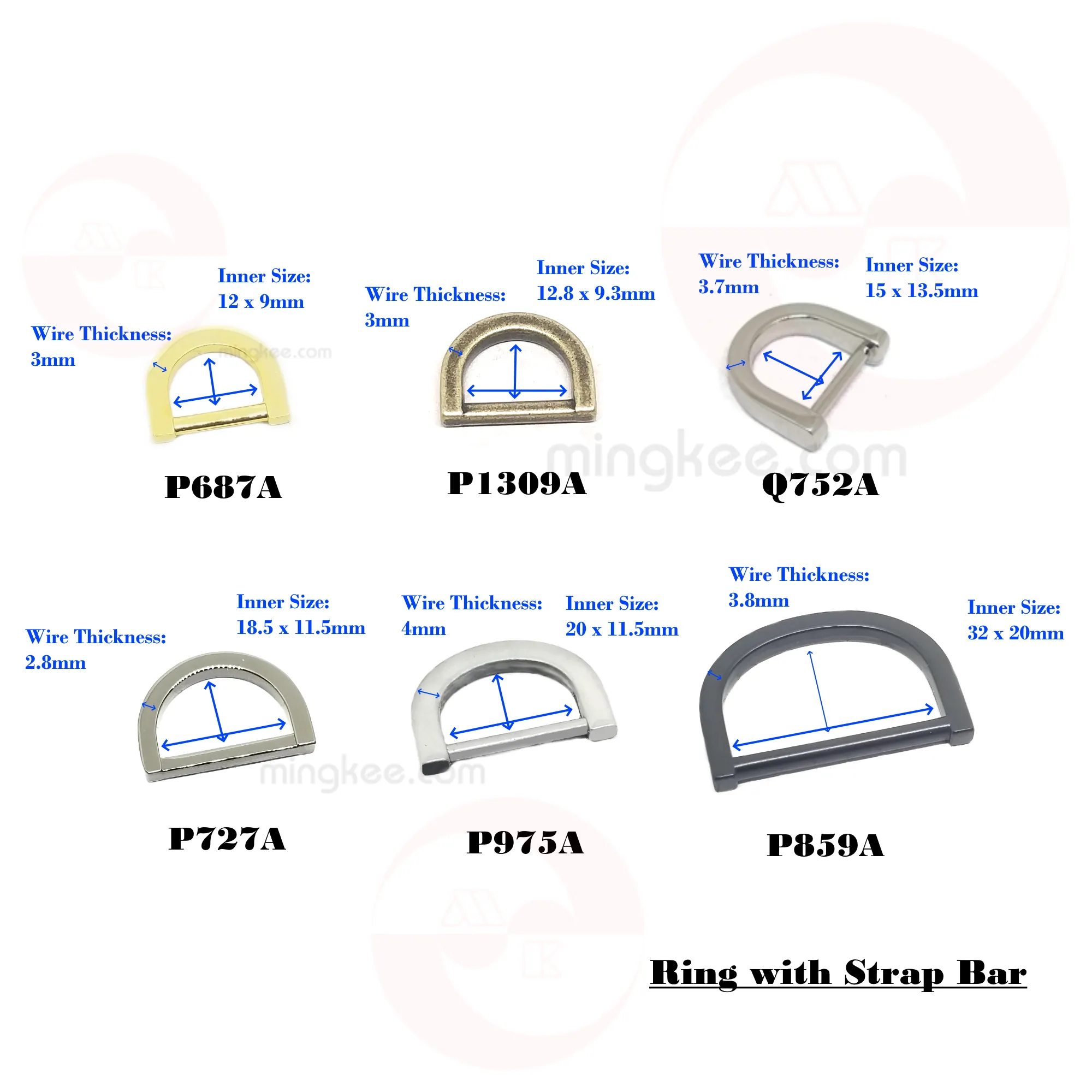 Strap Use Zinc Alloy Leather Handbag Garment Use Metal Bag Accessories Parts Handbag Strap Hardware D Ring Buckle