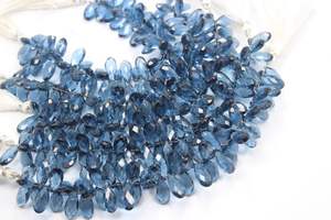 London Blue Quartz Gouttes à facettes Forme Perles de pierre de 8 pouces - Product Image 3