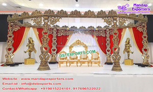 Grand Mandap de mariage en bois Anaya, thème blanc, pour mariages indiens, décoration événementielle, Royaume-Uni et Australie - Product Image 2