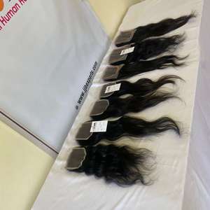 ผมแท้แบบ 6x6 5x5 พร้อมเชือกผูกผมแบบลูกไม้ 13x6  แบบใส hd lace frontals  แบบสวิส 13x4 13x6 hd lace frontal closure พร้อมผมแท้จากอินเดีย - Product Image 1