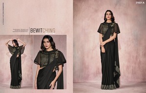 GEORGETTE-SAREE con bordado de encaje para mujer, con Secuencia, para ocasión especial, multicolor - Product Image 5