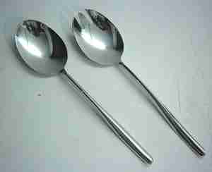 Diseño clásico, plato con forma de cuchara grande, juegos de cubiertos mate de acero inoxidable, juego de servidor de ensalada, acero inoxidable - Product Image 2