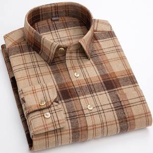 100% algodón cepillado franela antiarrugas otoño hombres camisas solo bolsillo manga larga moda juvenil suave camisa Casual - Product Image 4