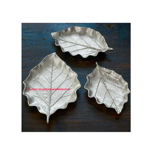 Bol décoratif en argent feuille mignonne de luxe Nouveau design Offre Spéciale Technique métallique personnalisée écologique - Product Image 1