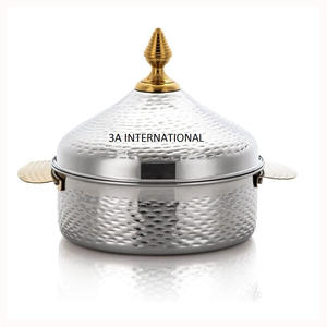 Pot à service de finition argent, Design moderne, en acier inoxydable avec couvercle en or, Pot de stockage des aliments de haute qualité 1 pièce - Product Image 6