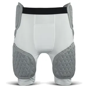 Faja de fútbol integrada de 5 almohadillas, pantalones cortos de compresión acolchados, faja protectora negra para fútbol americano, venta al por mayor, barata