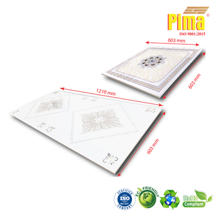 Panneau de plafond rectangulaire en PVC vierge, artistique, imperméable et isolant thermiquement, pour la décoration du salon à domicile (Pima) - Product Image 5