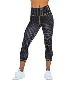 wholesale two tone fashion sexy tight long yoga leggings elastic gym leggings for women