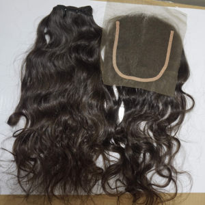 Perruque Full Lace Wigs Remy indienne naturelle avec clip, couleur de cheveux naturels, 4x4 - Product Image 2