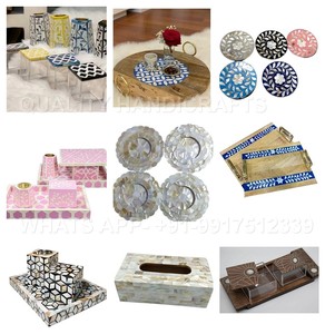 Meilleure vente Vintage carré noir plateau à la main en incrustation d'os dessus de table basse pour la cuisine servant des boissons pour servir les invités - Product Image 3