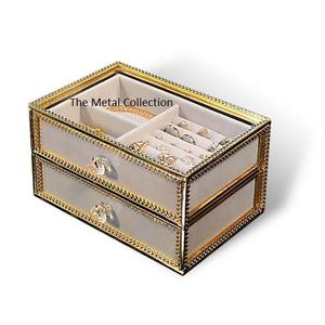 Caja de joyería con estilo para almacenamiento, accesorio decorativo de Color dorado, diseño moderno, de Metal - Product Image 2