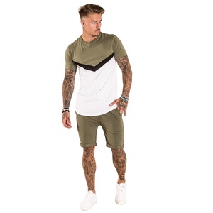 Chándal informal de manga corta para hombre, conjunto de ropa deportiva para correr, trotar, camiseta y pantalones cortos - Product Image 1