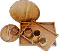 Cuenco de madera hecho a mano con Handel para frutas y ensaladas, tazón de madera de Acacia para el hogar, Hotel y restaurante