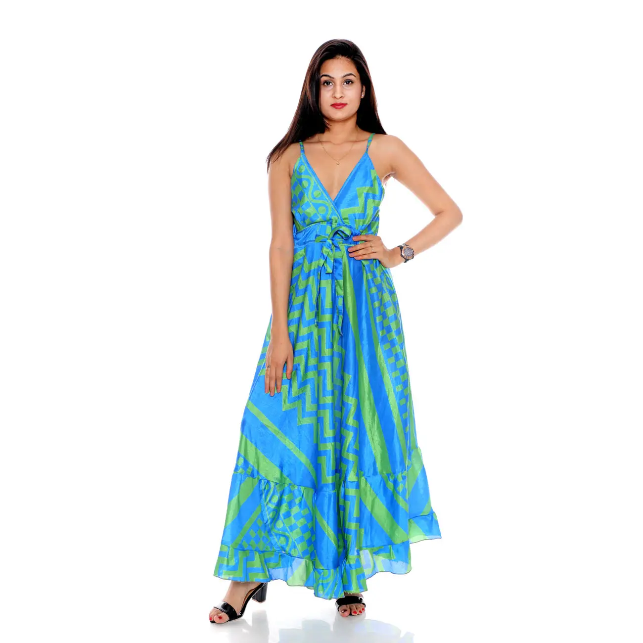 Women Wear Clothing Bohemian Art Silk Dresses for Girls Beachwear Floral Print Free Size Women Clothing