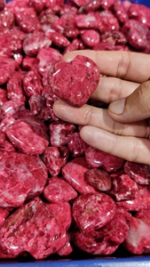 พลอยรูปหัวใจ thulite ธรรมชาติงานฝีมือหินกึ่งมีค่าสำหรับตกแต่งบ้านตามหลักฮวงจุ้ยแรงบันดาลใจ - Product Image 4