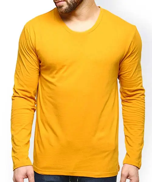 Orange Color High Quality Longsleeve T Shirt For Men From Bangladesh