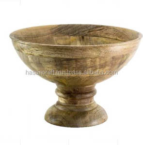 Bol en bois à pieds de vente chaude pour la conception classique jetable de salade de fruits pour le restaurant d'hôtel à la maison - Product Image 2