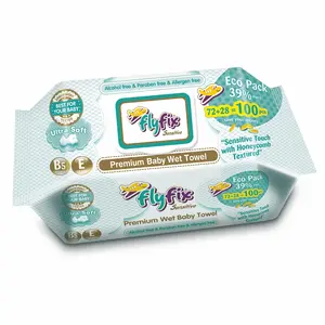 Lyfix-toallitas húmedas sensetive de remium, con cubierta de plástico, 100 Uds.