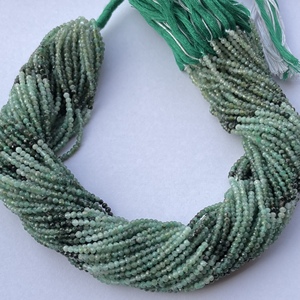 2mm 4mm Natural Micro Ombre verde esmeralda facetado piedra preciosa al por mayor hebra de cuentas del fabricante AAA último diseño piedra Real - Product Image 5