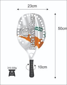Raquettes de beach tennis sur mesure pour padel/spaddle avec logos et combinaisons de couleurs personnalisés, fibre de carbone 320-340g 50cm - Product Image 4