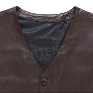 Chaleco de cuero personalizado para hombre, chaqueta de cuero hecha a la venta, precio barato - Product Image 3