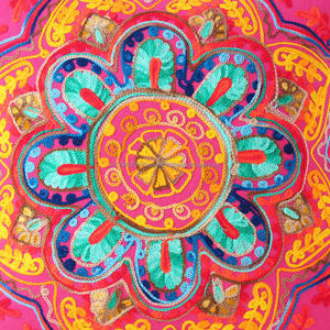 Eye Catching Pillow Case Pink Orange Blue Traditional Aari Embroidered Colorful <b>Throw</b> Pillow Bohemian Couch <b>Sofa</b> Cushion <b>Cover</b> - Product Image 2