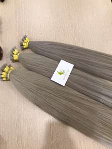 BAMBOOHAIR-extensiones de cabello ruso Remy, extensiones de pelo de doble punta, pelo virgen a granel - Product Image 3