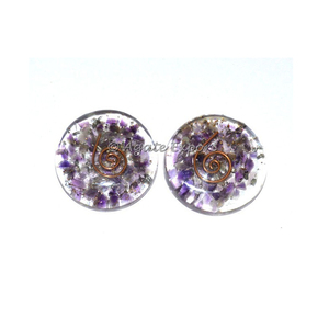 Améthyste Orgone Énergie Disque Cabochons en pierre pour la protection contre les CEM et exportateur de pierres semi-précieuses - Product Image 1