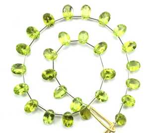 Alta calidad 27 piezas de piedras preciosas de peridoto Natural facetadas forma ovalada piedra cortada Briolette Color verde para la fabricación de joyas al por mayor - Product Image 5