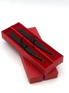 แหนบต่อขนตาทำจากสเตนเลสปลายนาโนพลาสม่าสีดำอุปกรณ์เสริมความงามโลโก้แบบกำหนดเองใหม่สำหรับมืออาชีพ - Product Image 3