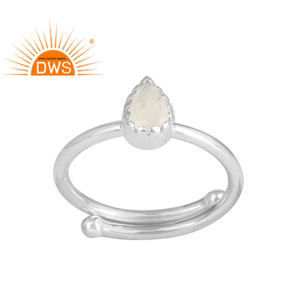 Rainbow Moonstone Gemstone <b>Ring</b> 925 Fine Silver <b>Adjustable</b> <b>Ring</b> Jewelry For Party Wholesale Classic Collection - Product Image 1