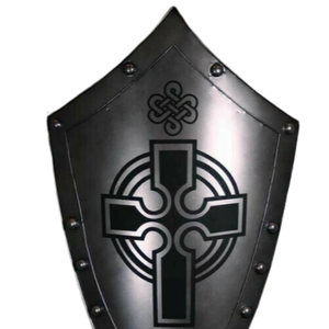 Chevalier médiéval templier croisé métal bouclier ARMOUR armure médiévale Art et collection forme personnalisée acier inde finition argentée - Product Image 2