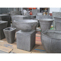 Bol d'eau en béton de 36 pouces de haute qualité Pots de fleurs classiques antiques de luxe pour la décoration de jardin
