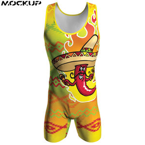 Personnalisé bon marché Pour Hommes Singles De Lutte sublimé impression Combats Tenue haltérophilie singulet - Product Image 6
