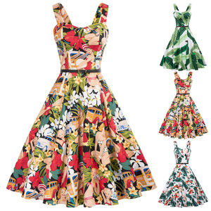 BP000918 BP Retro Vintage Damen <span class=keywords><strong>Wide</strong></span> Strap Sweetheart Neck Flared A-Line Kleid - Product Image 6
